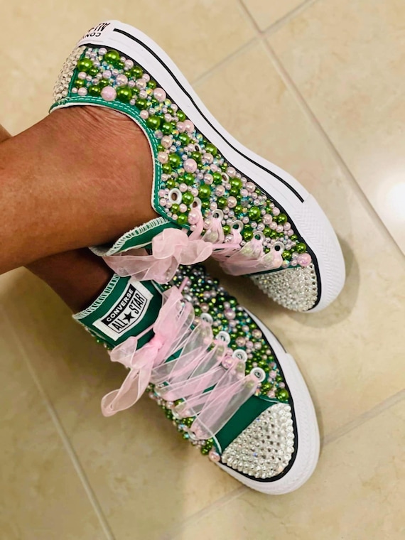 Rhinestones Diy Converse Designs Custom AKA Bling Converse – Pink
