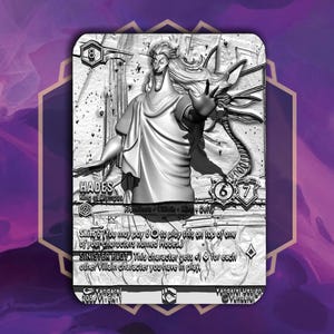 Carte 3D Hadès 205/204 King of Olympus – Figurine imprimable Lorcana – Modèle STL fan art Disney