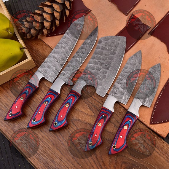 Professional 4-Piece Damascus Steel Chef Knife Set