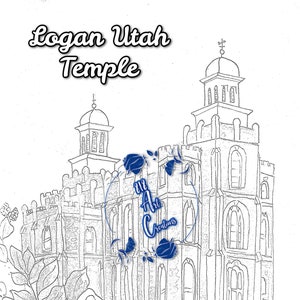 PRINTABLE Logan Utah Temple Coloring Page DIGITAL PRINT