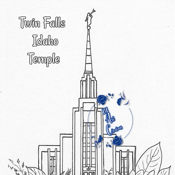 PRINTABLE Twin Falls Idaho Temple Coloring Page