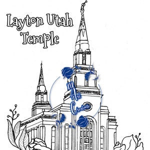 Printable Layton Utah Temple Coloring Page
