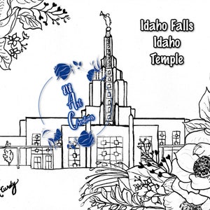 PRINTABLE Idaho Falls Temple Coloring Page DIGITAL COPY