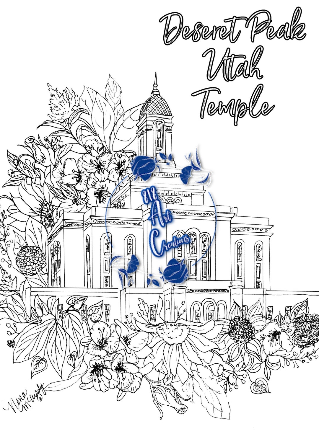 PRINTABLE Deseret Peak Utah LDS Temple Coloring Page DIGITAL Copy - Etsy