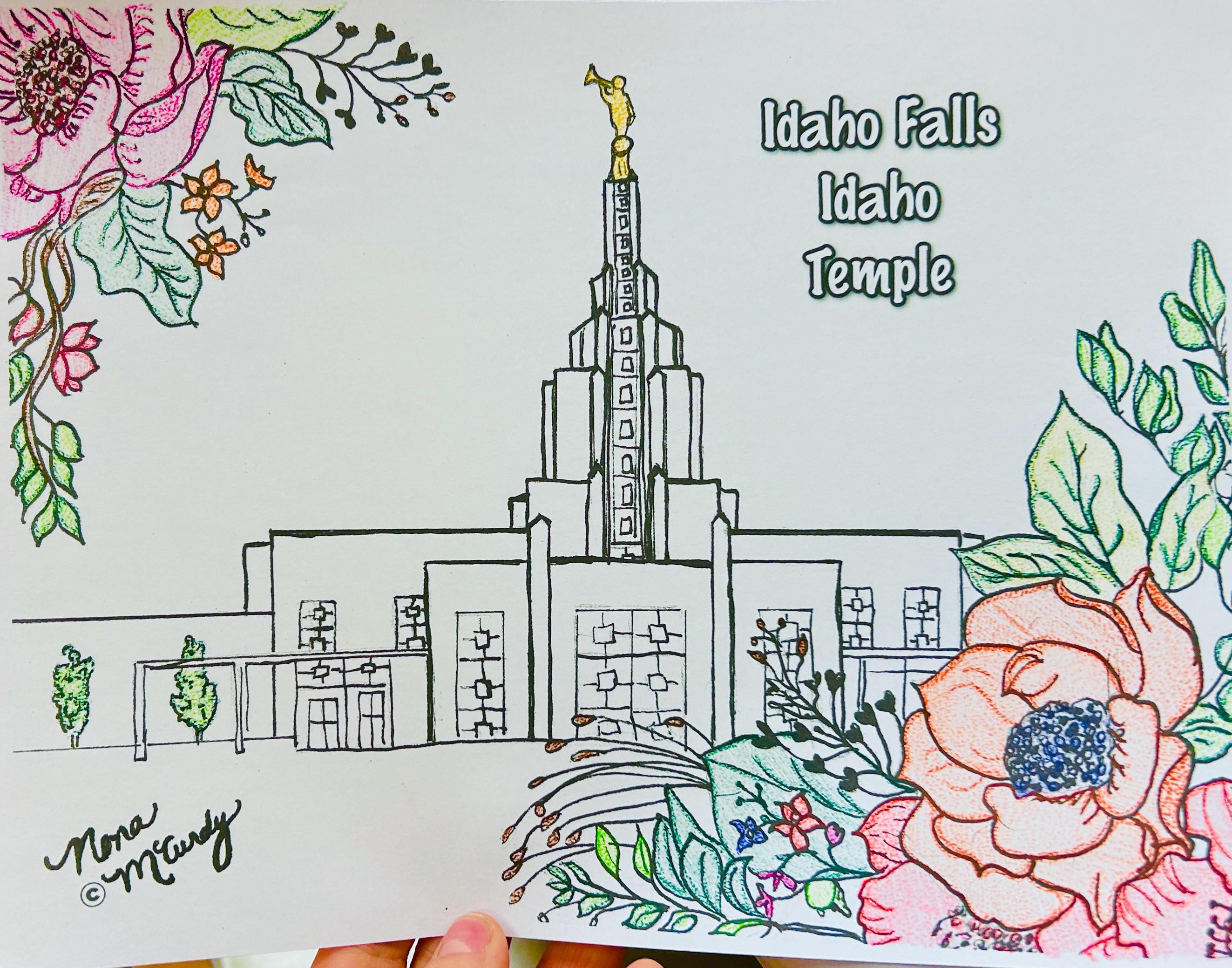 PRINTABLE Idaho Falls Temple Coloring Page DIGITAL COPY - Etsy