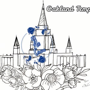Oakland, CA Tempel Malseite zum Ausdrucken