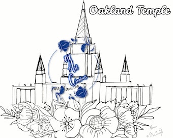 PRINTABLE Oakland, CA Temple Coloring Page