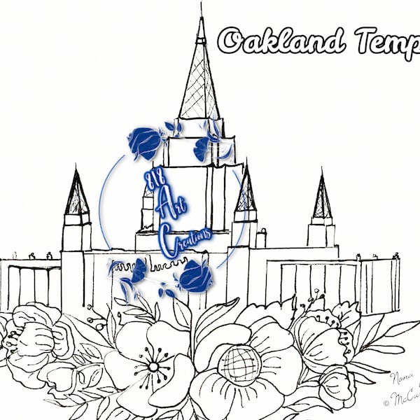 PRINTABLE Oakland, CA Temple Coloring Page