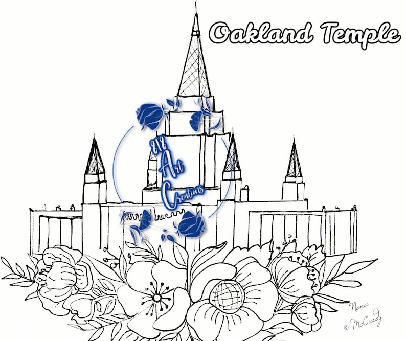 PRINTABLE Oakland, CA Temple Coloring Page - Etsy