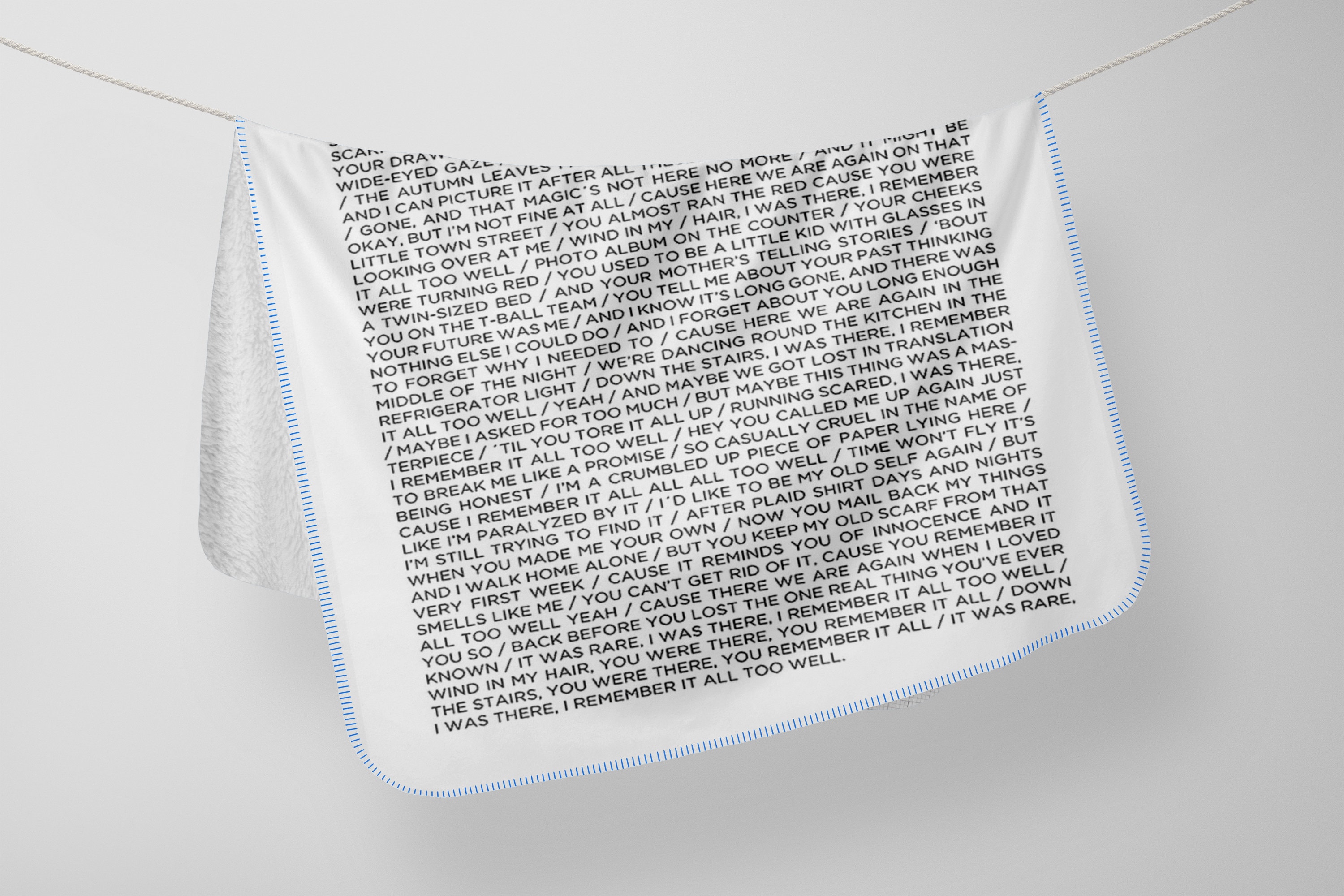 All Too Well Song Lyrics Printed Blanket Swifties Fans Blanket sold