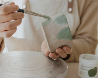 Ceramic engobes set, ceramic slip, pottery tools, stoneware engobes, underglazes, ceramic decoration - Kleistone Studio Engobes Kit