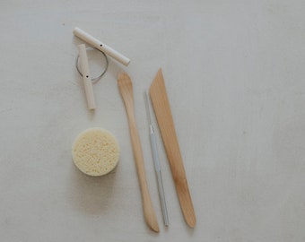Trousse d'outils de poterie, Ensemble d'outils de poterie, Outils pour l'argile, Outils de poterie en bois, Coupe-argile
