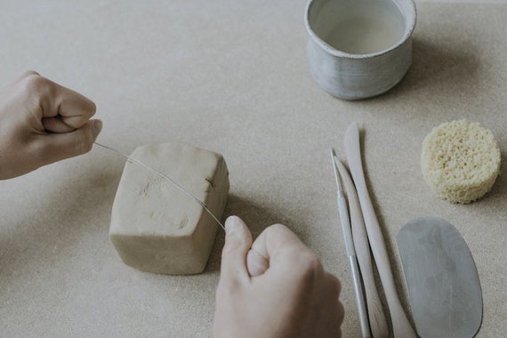 Home Pottery Kit, Clay Kit, DIY Kit, Ceramics Kit, Stoneware Kit,  Valentine's Gift Kleistone Clay Kit With Speckled Stoneware Clay 