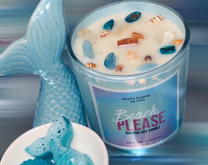 Beach, Please CANDLE | Sea Salt & Orchid | Wood Wick Candle 12 oz.