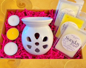 Wax Warmer Sets | Wax Warmer | 3 Wax Melts | Tealights | Travel Size Candle or Tea-light Holder | Cozy Gift | Gift Set | Gift Message Option