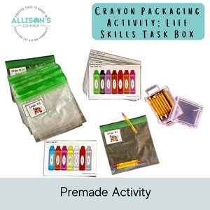 Crayon Packaging Activity: Life Skills Task Box