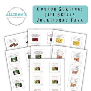 Coupon Sorting: Life Skills Task Box - Digital Download