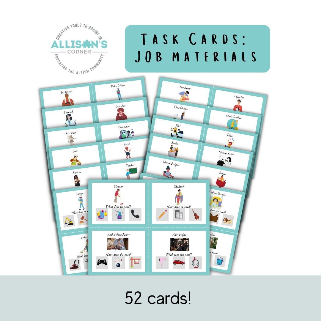 Task Cards - Job Materials: Digital Download - Etsy