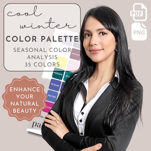 Cool Winter Personal Color Palette Seasonal Color Analysis Color Palette Color 16 Seasons Armocromia Digital Printable Color Palette 12 or 4