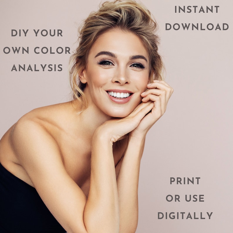 Personal Color Analysis Kit Seasonal Color Face Frames Color Palette 16 Color Seasons Armocromia DIY A4 PDF PNG Canva Professional Template image 7