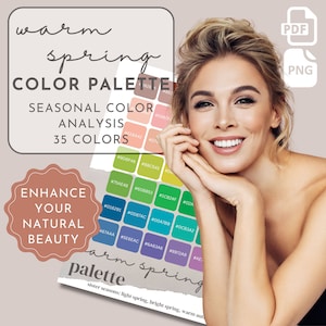 Warm Spring Persönliche Farbpalette Saisonale Farbanalytik Farbpalette Color 16 Seasons Armocromia Digital Printable Color Palette 12 4