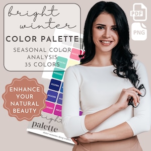 Bright Winter Personal Color Palette Clear Winter Seasonal Color Analysis Color Palette Seasons Armocromia Digital Printable Color Palette