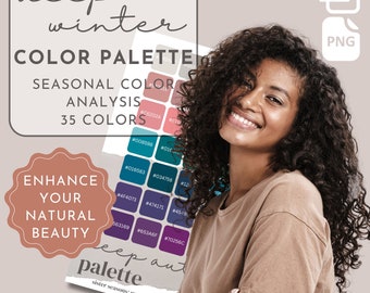 Deep Winter Personal Color Palette Seasonal Color Analysis Color Palette Color 16 Seasons Armocromia Digital Printable Color Palette 12 or 4