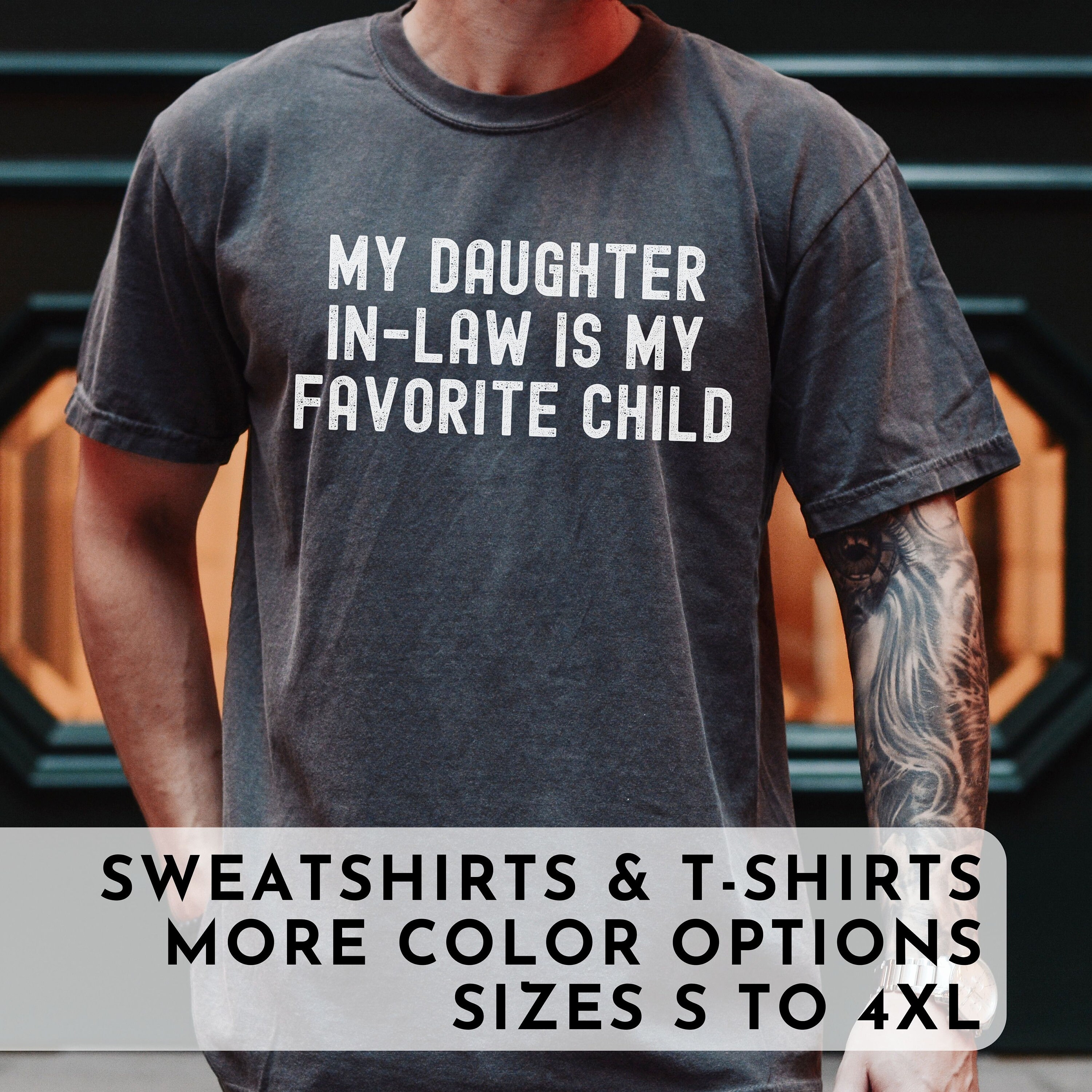 Funny Family Shirts T-Shirt - Women's Graphic Casual Top 2025 My Son In Law Is My Favorite Child