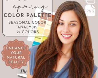 True Spring Personal Color Palette Seasonal Color Analysis Color Palette Color 16 Seasons Armocromia Digital Printable Color Palette 12 or 4
