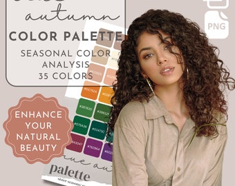 Palette de couleurs personnelle True Autumn, analyse des couleurs saisonnières, palette de couleurs 16 saisons, palette imprimable numérique Armocromia 12 4