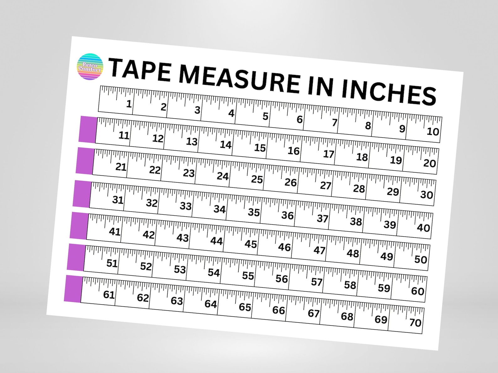 Tape Measure Printable Instant Download Digital Download Measuring Tape