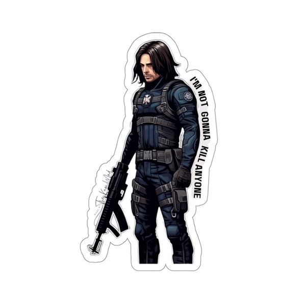 Bucky Barnes andquot;I Am Not Gonna Kill Anyoneandquot; Sticker, Laptop Sticker, Water Bottle Sticker, Notebook Sticker, Fan Merch, Fan Art,