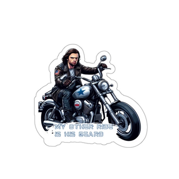 My Other Ride is His Beard, Motorcycle Bucky Barnes Sticker