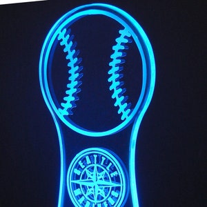 Baseball Centerpiece- Medium sized - 12&quot; Tall/ 4&quot; Wide - LED Table Sign - 9 Volt Battery Powered- Add a logo or message