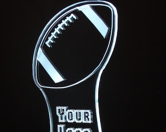 Football Centerpiece -Medium sized - 12" Tall - LED Table Sign - 9 Volt Battery Powered- Add a logo, name or message!