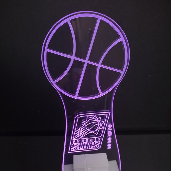 Basketball Centerpiece -Medium sized - 12" Tall - LED Table Sign - 9 Volt Battery Powered- Add a logo, name or message!