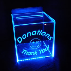 LED Glowing Gift Card Box-9"x9"x9" ... With personalized engraving and replaceable back panel.