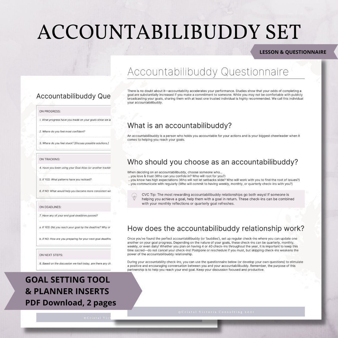 Accountabilibuddy Questionnaire - Etsy