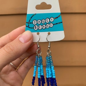 blue gradient hanging earrings