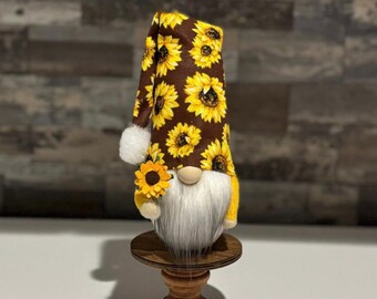 Sunflower Gnome | Summer Gnome | Slouchy Hat Gnome | Tiered Tray Gnome | Farmhouse Gnome | Sunflower Decor | Summer Decor
