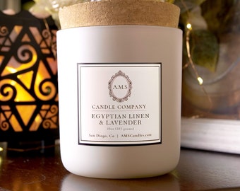 Egyptian Linen and Lavender Scented Candle