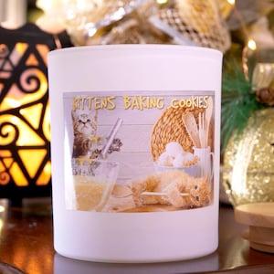 Kittens Baking Cookies candle