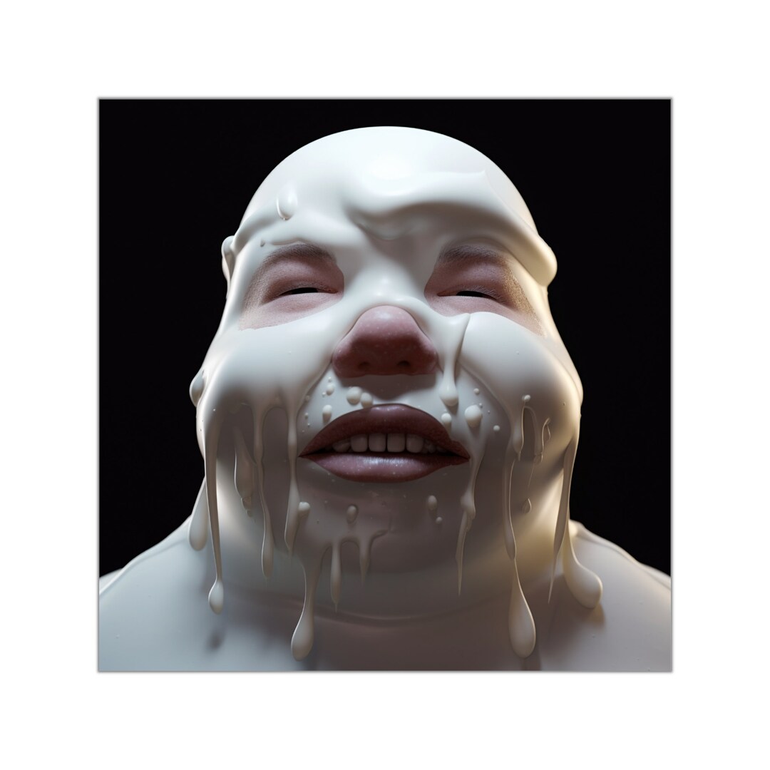 Creepy Face Milk Face Mutant 01 Square Vinyl Stickers Etsy