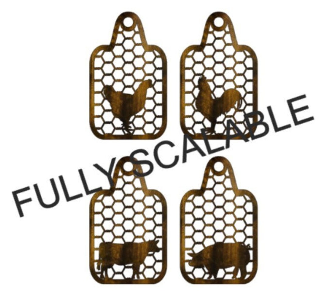 DIGITAL FILE Laser Ready Chicken Wire Farmhouse Tags Set - Etsy