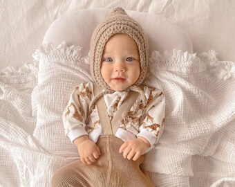 Liam crochet pixie baby bonnet
