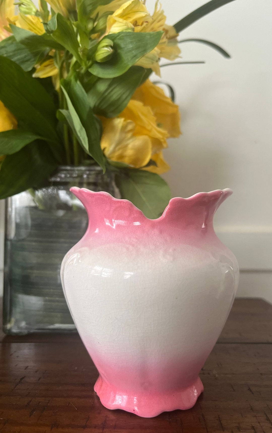 Antique Dresden Semiporcelain Vase / Vintage French Country Decor