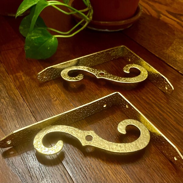 Brass Shelf Brackets Etsy