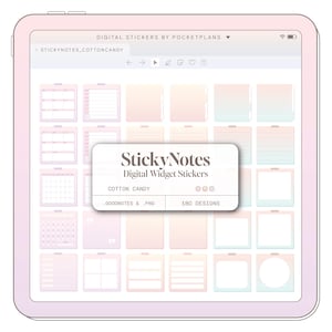 STICKY NOTES Adesivi digitali (zucchero filato) per la pianificazione digitale / Goodnotes, Notability, PDF