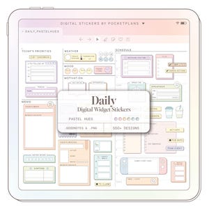 DAILY Widget Stickers (Pastel Hues) for Digital Planning | Goodnotes, Notability, PDF