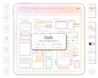 DAILY Widget Stickers (Pastel Hues) for Digital Planning | Goodnotes, Notability, PDF